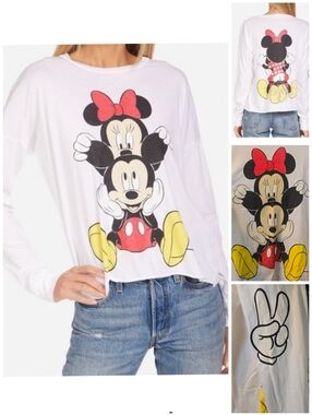 Lauren Moshi Mickey And Minnie Luella long sleeve shirt